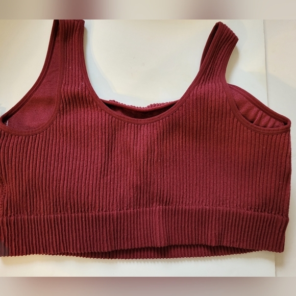 NWT Maurice's Ribbed bralette XXL Burgundy tank cropped - Picture 7 of 8